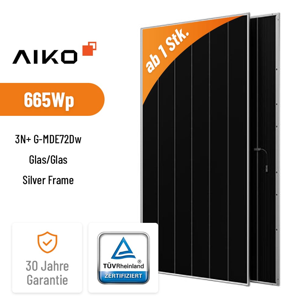 AIKO Stellar 3N+72 A665-MDE72Dw 665Wp, ezüst kerettel Raklapos